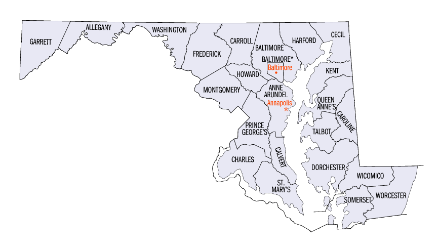 Maryland map